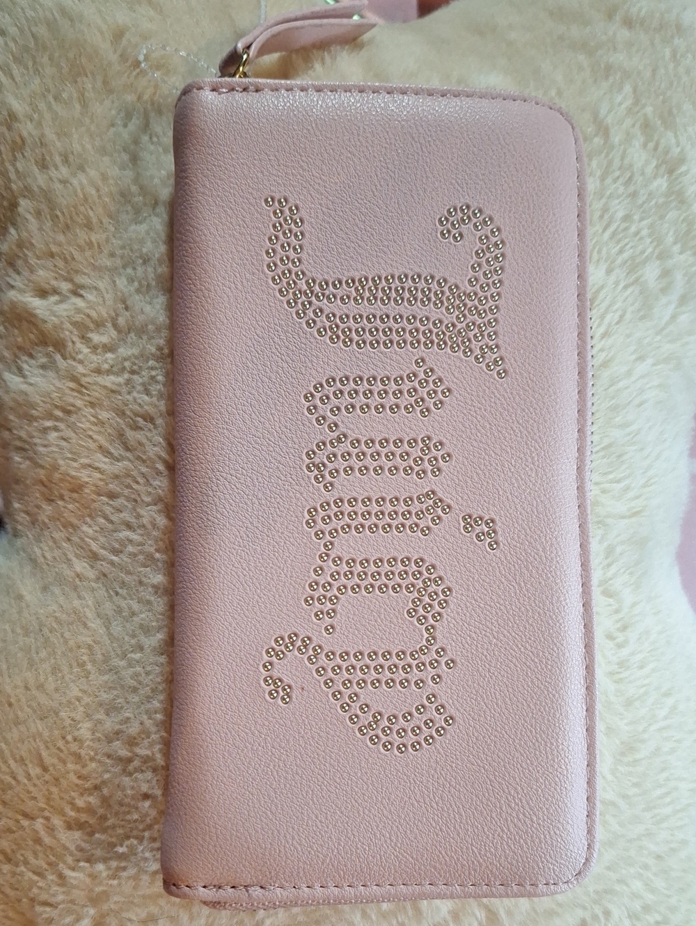 Juicy Couture Pink Studded Logo Zip Wallet